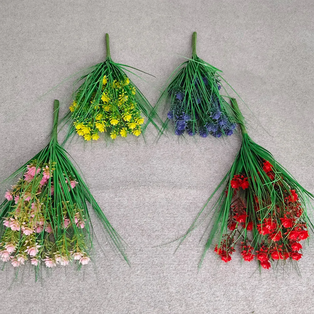 Pastoral Artificial Plant Onion Grass Bouquet Fake Flowers Single Stem For Wedding Home Party Outdoor Garden Decor Arrangement