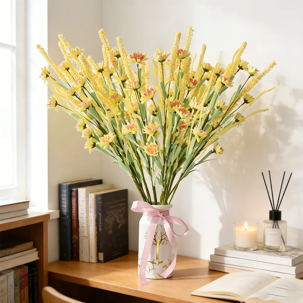 Artificial Sunflower Lavender Bouquet Plastic Single Branch For Home Living Room Wedding Decor Floral Accessory