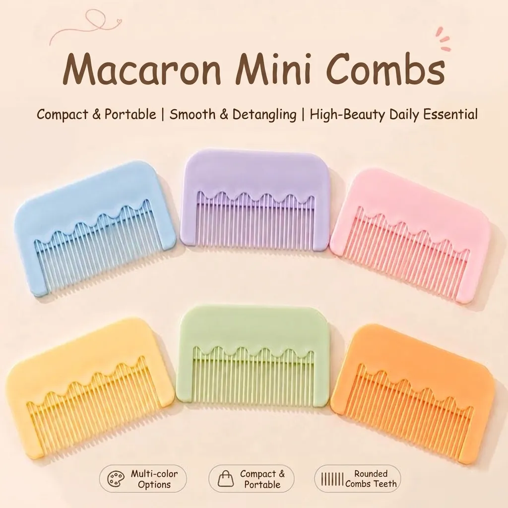 Mini Tragbarer Taschen Kamm Für Damen Macaron Kunststoff Feinzahn Styling Kamm Kleiner Reise Haarbürste Für Kinder