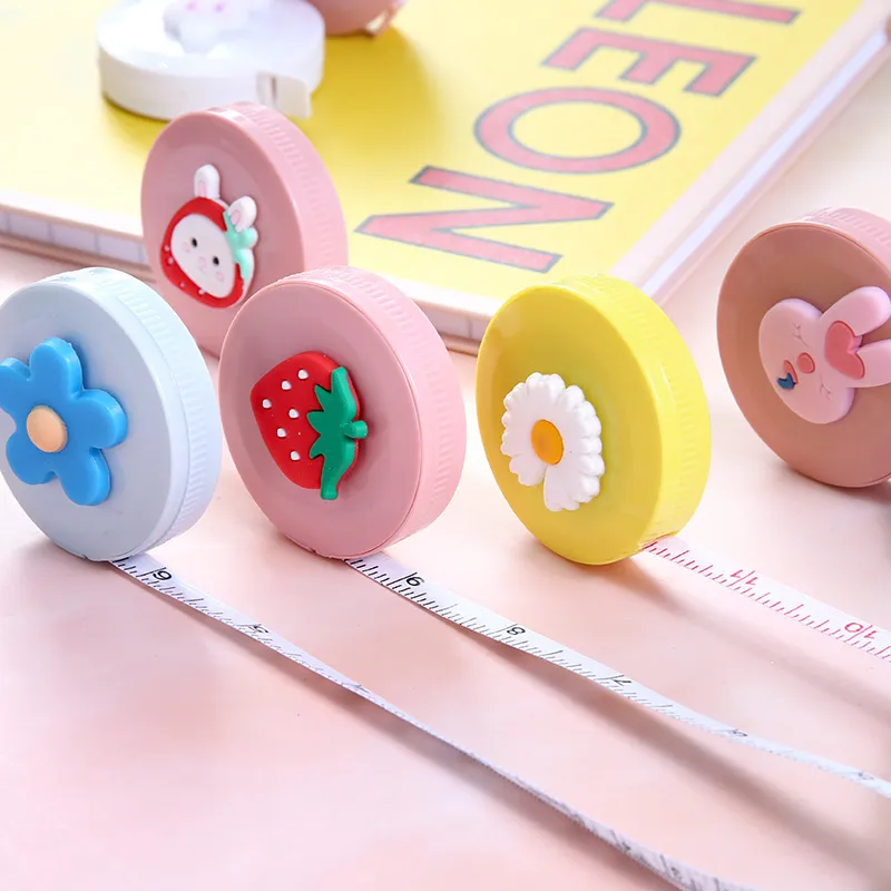 Mignon Mètre Ruban Portable de Dessin Animé Double Échelle Règle de Tailleur en Plastique Souple pour la Mesure du Corps Perte de Poids Cadeau Femmes Enfants