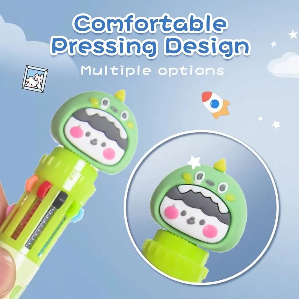 Stylo à Bille Multicolore Rétractable Mignon Astronaute Animal Stylo à Écrire Multifonctionnel pour École Bureau Papeterie Dessin Journal Cadeau