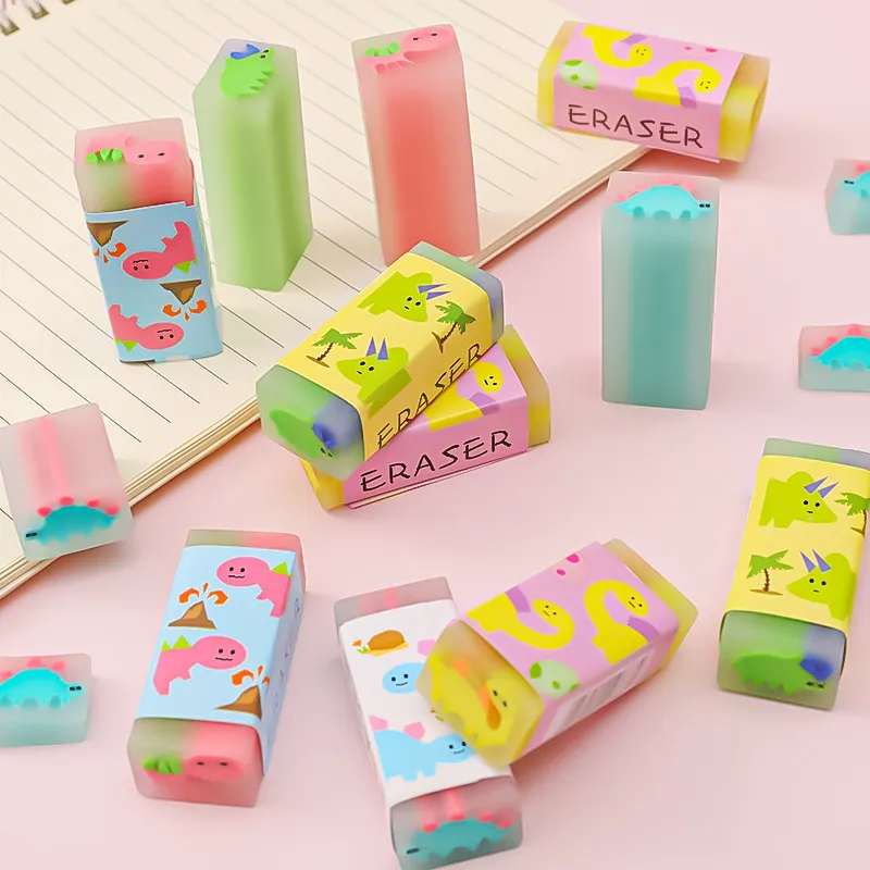 Gomme à Effacer Créative de Dessin Animé Pour Enfants Motif de Dinosaure Coeur Fruits Gomme de Correction de Dessin Papeterie Étudiant École Fournitures de Bureau