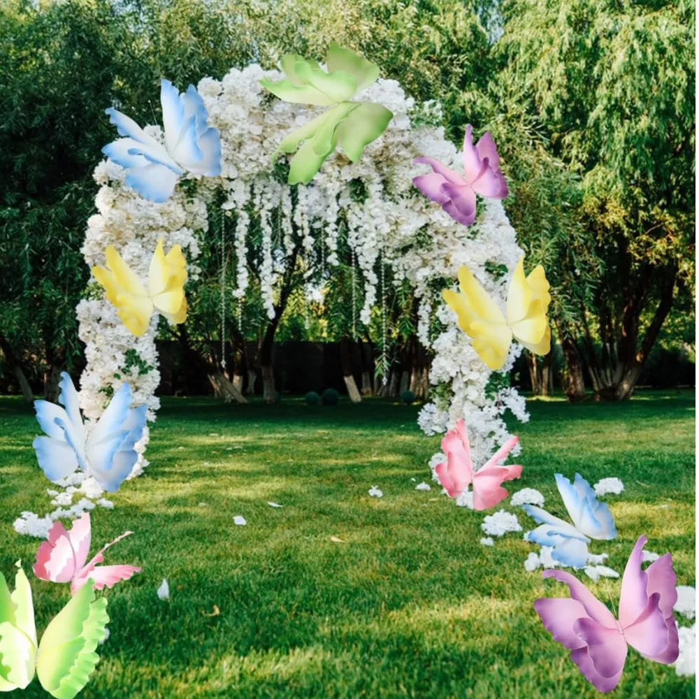PE Gradient Butterfly Artificial Flower Large Simulation Butterfly For Monet Garden Wedding Arch Decor Shop Window Landscape Props
