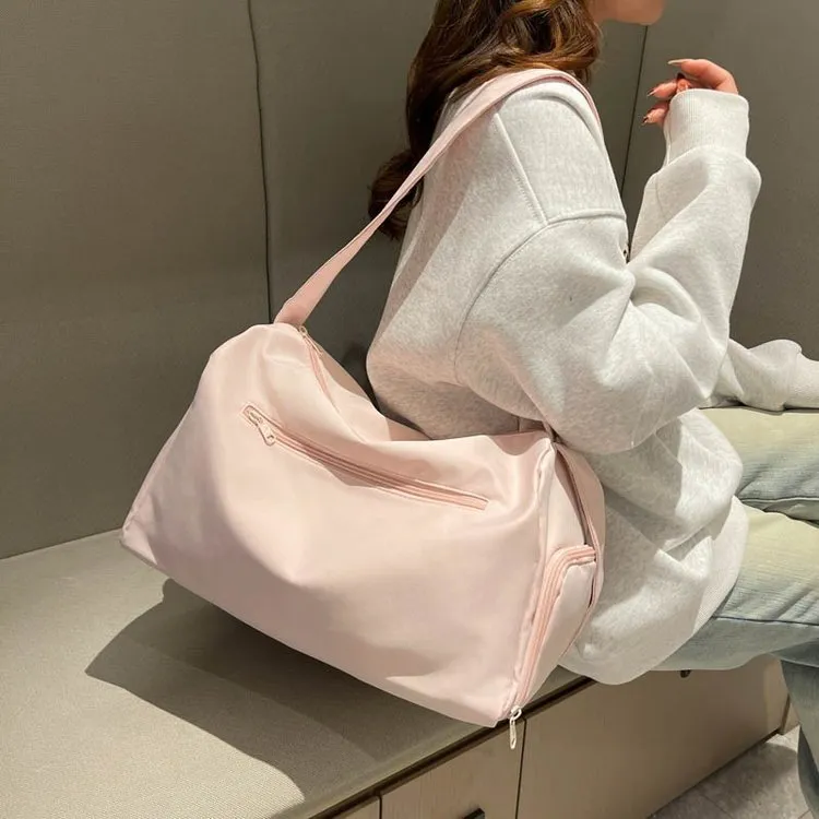 Bolsa De Deporte De Nylon De Gran Capacidad Para Mujeres Y Hombres Bolsa De Viaje Yoga Natación Bolsa De Fin De Semana Ligera Con Compartimento Para Zapatos
