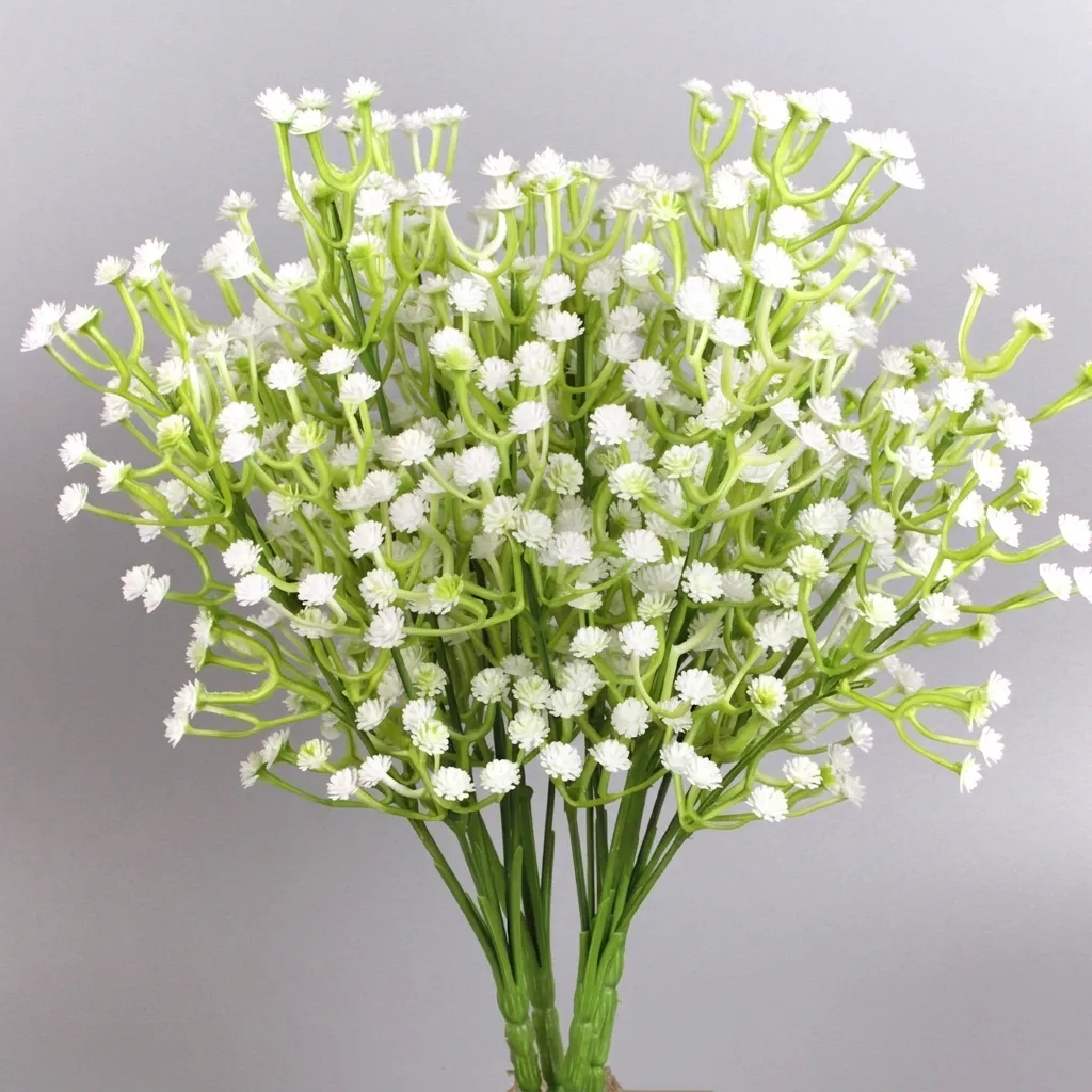 Flores de Gipsófila Artificiales Realistas Ramo de Plástico Blanco para Decoración de Mesa de Boda en Casa Arreglo Floral Hecho a Mano