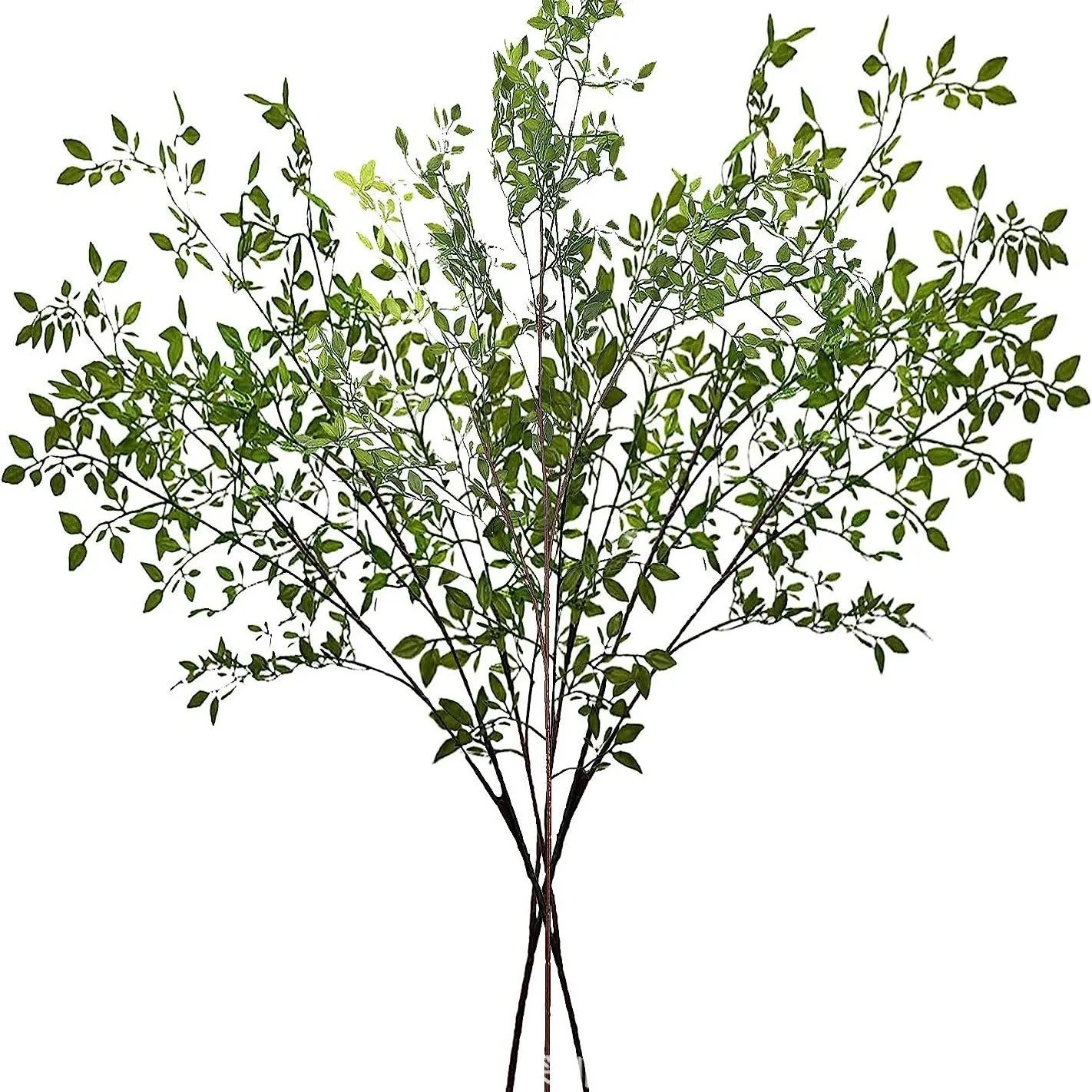 Realistic Artificial Nandina Domestica Branch Green Plant Faux Foliage Stem For Wedding Home Hotel Photography Backdrop Decor