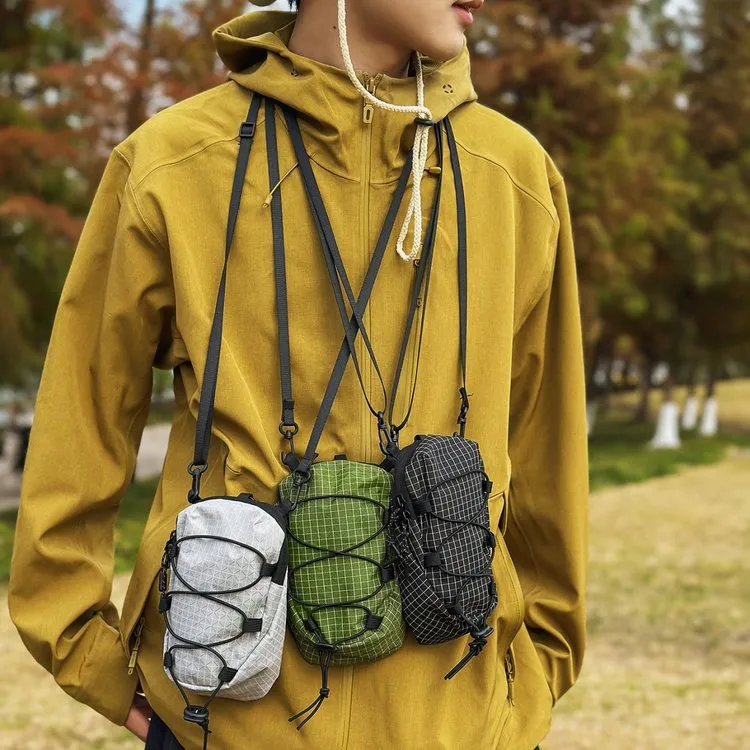 Tactische Mini Crossbody Telefoontas Heren Dames Outdoor Sport Schieten Kleine Nylon Grid Opbergtas Reisetui