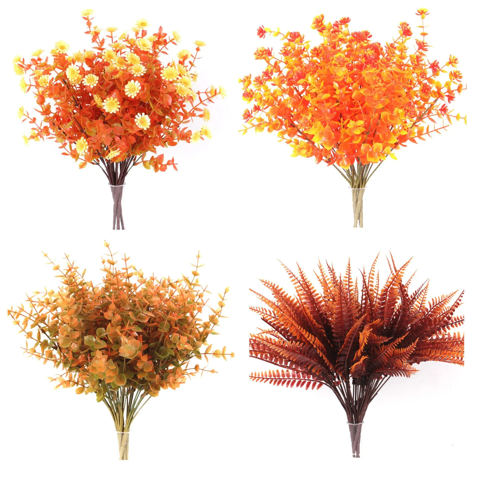 Herfst Kunstmatige Varen Perzisch Gras Eucalyptus Bladeren Plastic Gebladerte Bundel Voor Thanksgiving Herfst Huis Bruiloft Muur Decor