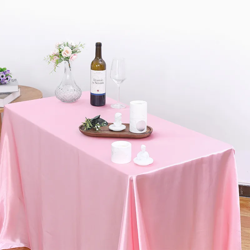 Mantel Cuadrado de Satén Cubierta de Mesa de Color Sólido Para Fiesta de Bodas Banquete Comedor Decoración de Mesa de Cocina