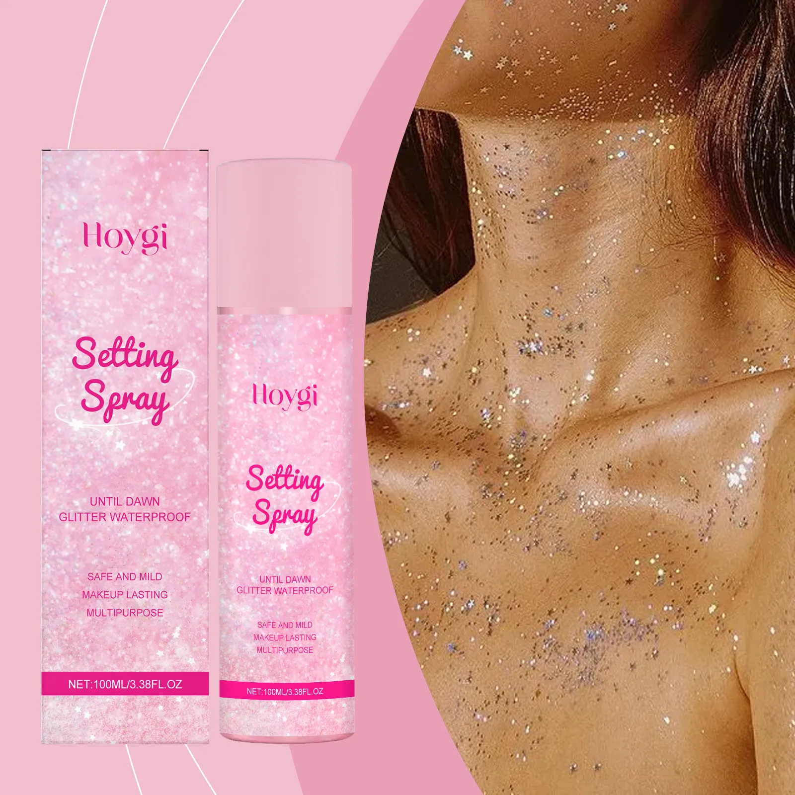 Spray Fissante Glitterato Lunga Durata Impermeabile Opaco Rinfrescante Idratante Controllo Sebo Spray Trucco per Viso e Corpo