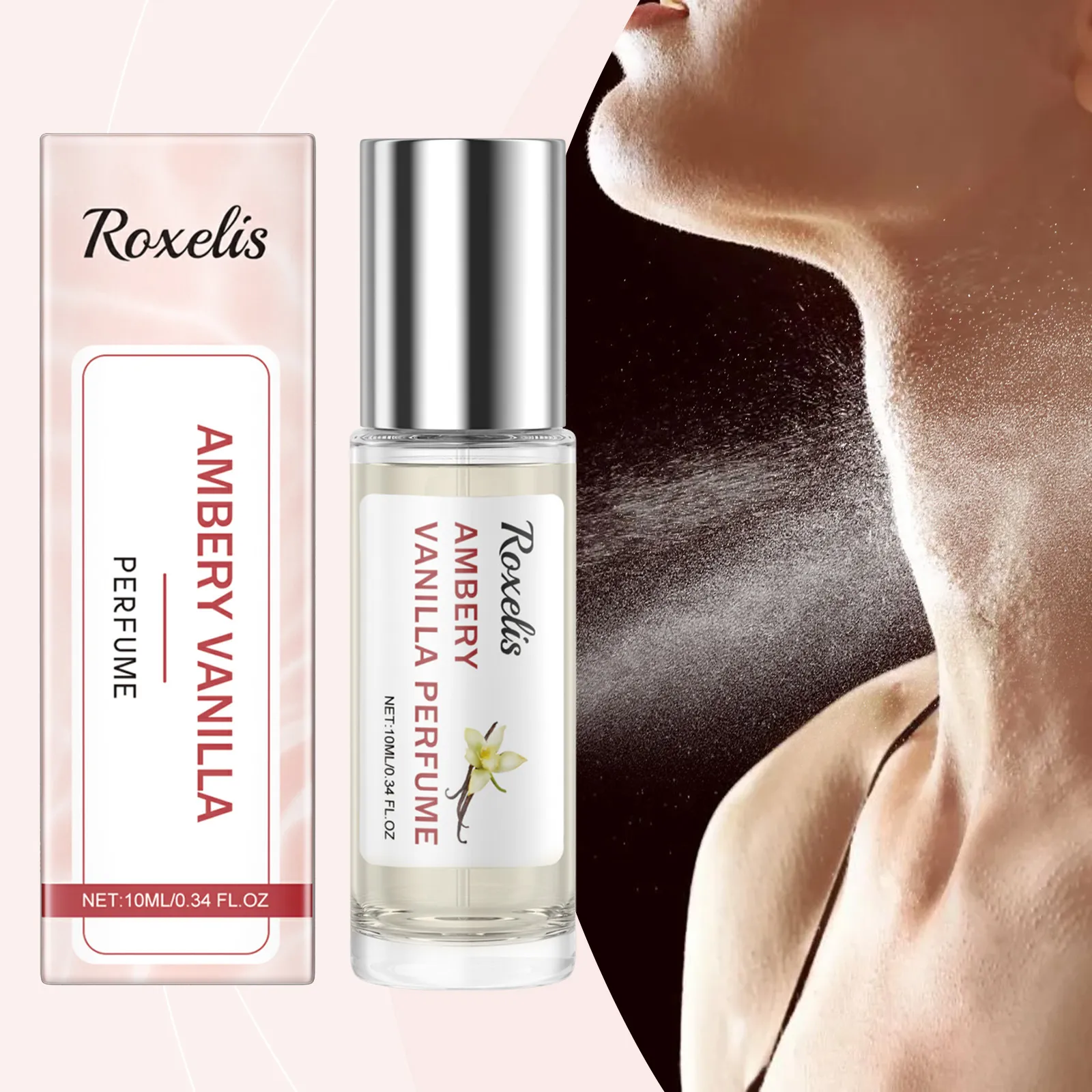 Vanille Amber Reisparfum Langdurige Frisse Geur Draagbaar Glazen Flesje Vloeibaar Parfum Voor Dames