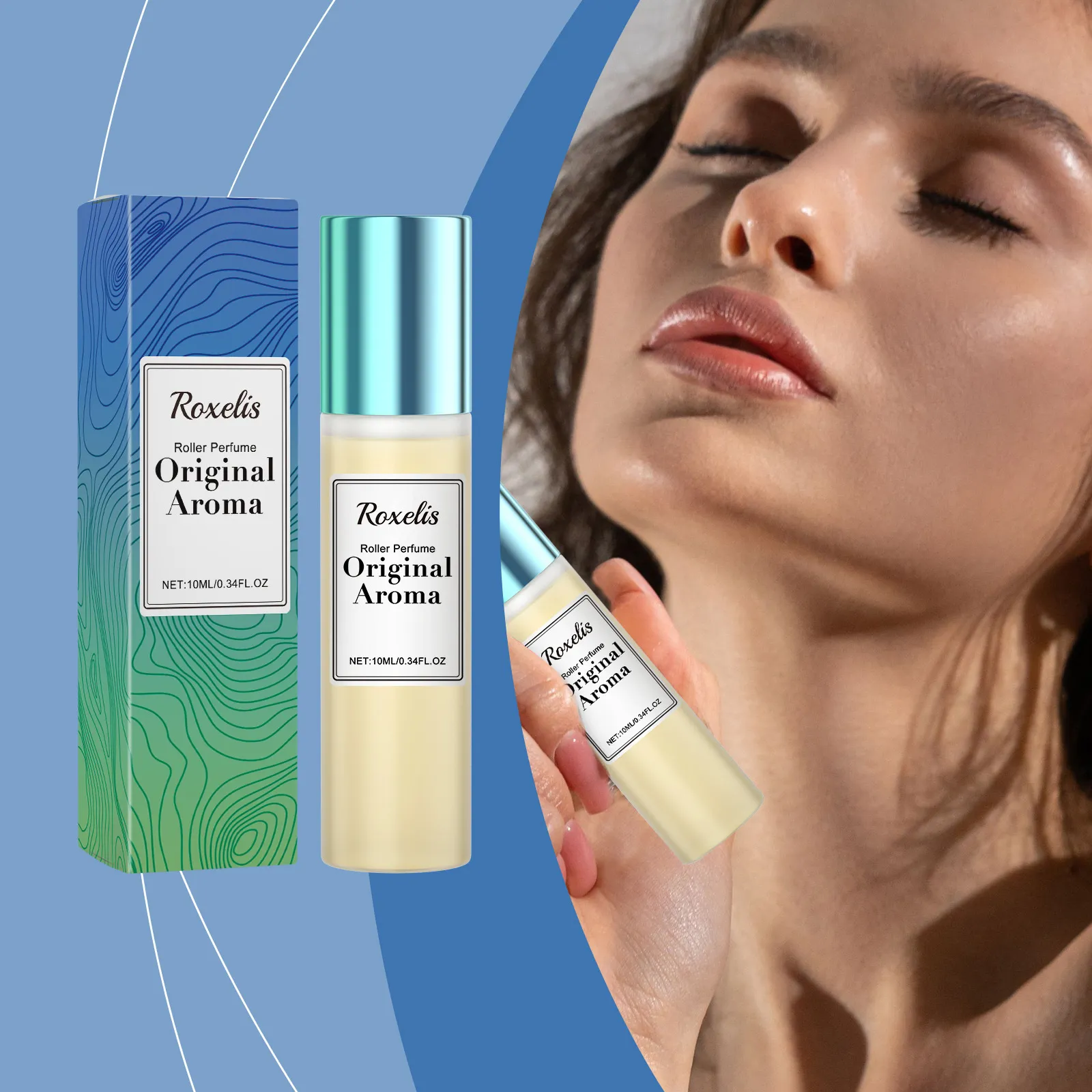 Άρωμα Rollerball Roxelis Άρωμα Κεχριμπάρι Σανταλόξυλο Μεγάλης Διάρκειας Κομψό Φυσικό Άρωμα Αιθέριου Ελαίου για Γυναίκες Φορητό Άρωμα Ταξιδιού