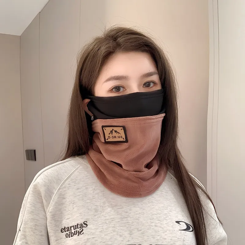Winter Thermal Windproof Cycling Face Mask Unisex Fleece Lined Balaclava Hood Neck Gaiter For Skiing Outdoor Sports