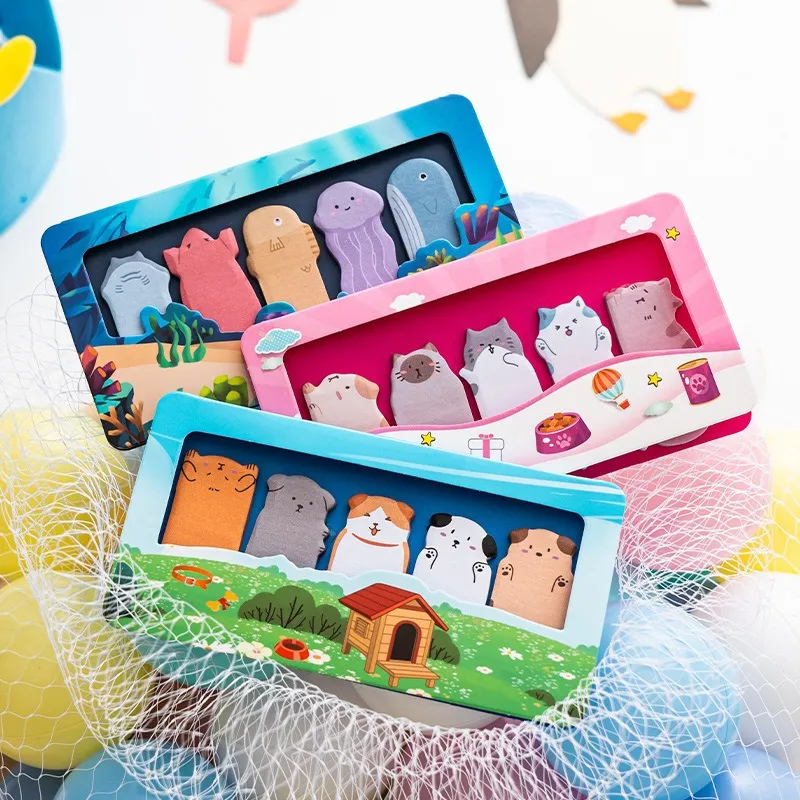 Cute Animal Paradise Thumb Sticky Notes Parrot Series Index Tabs For Students Bookmarks Office Supplies School Stationery Labels