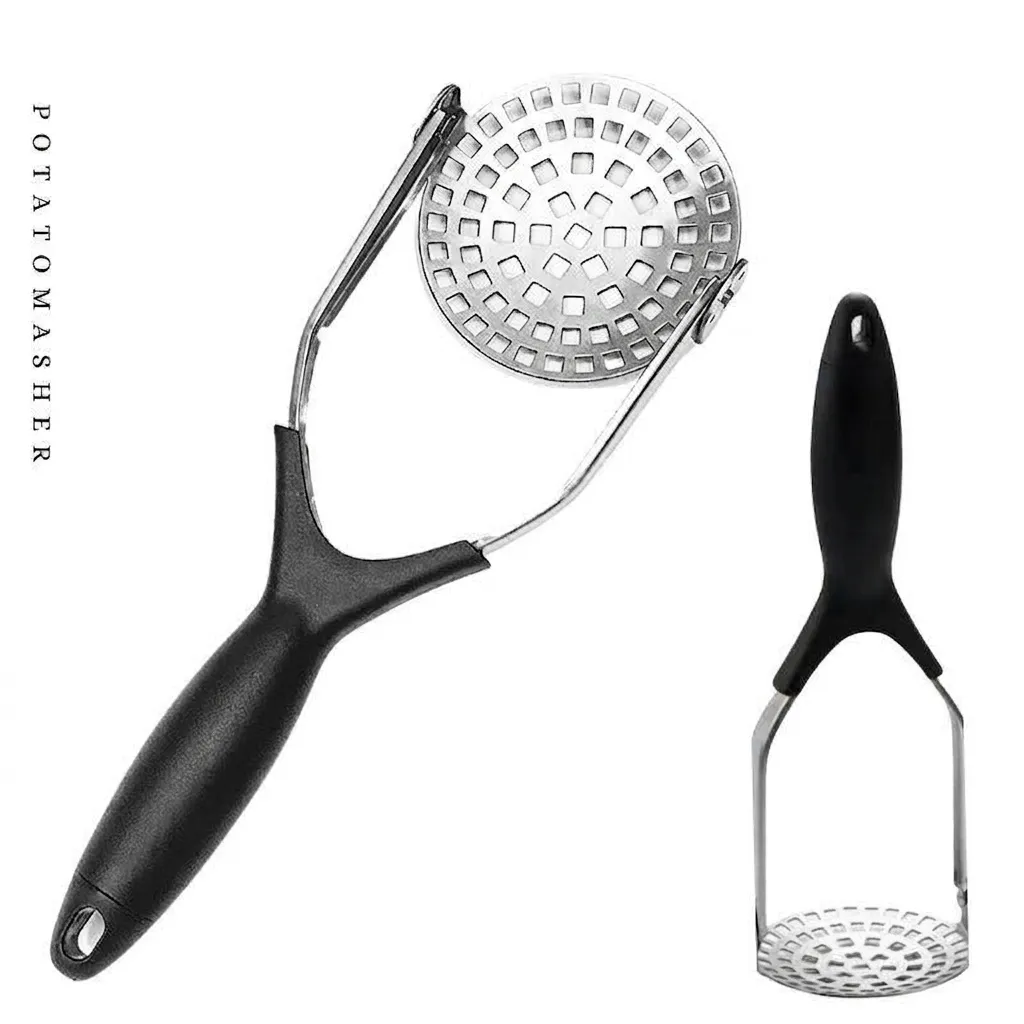 Foldable Stainless Steel Potato Masher Manual Potato Crusher For Kitchen Vegetable Fruit Puree Masher Ricer Storage Tool