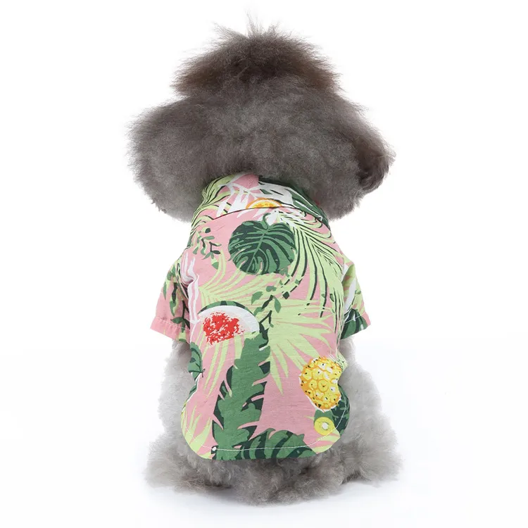 Hawaiian Resort Stil Haustier Hund Sommer Hemd Tropisch Floral Strand Kleidung Für Kleine Mittlere Hunde Bedruckte Haustierkleidung