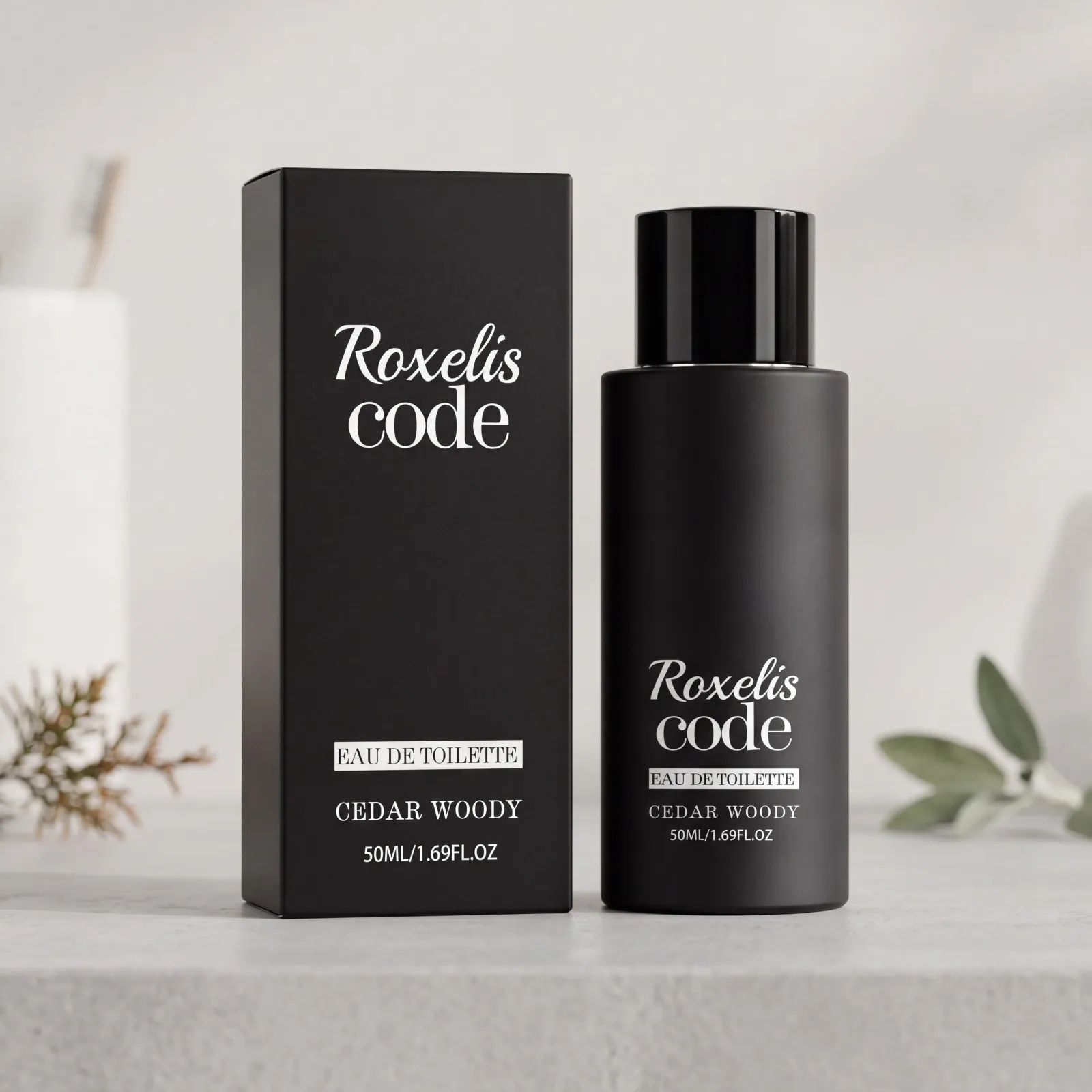 Ανδρικό Eau De Toilette Με Άρωμα Κέδρου Μεγάλης Διάρκειας Φυσικό Μινιμαλιστικό Μαύρο Μπουκάλι Για Καθημερινά Ραντεβού