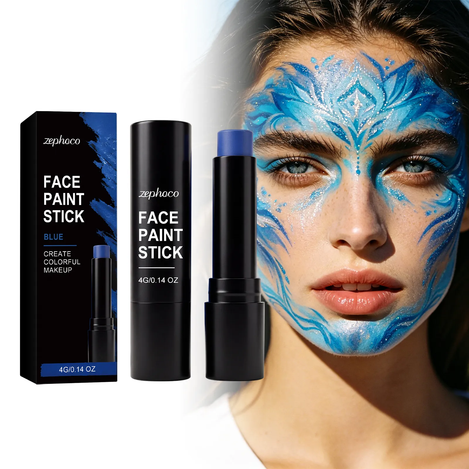 Zephoco Blau Gesichts- und Körpermalstift Tragbarer Professioneller Gesichtsmalstift Für Party Halloween Cosplay Make-up