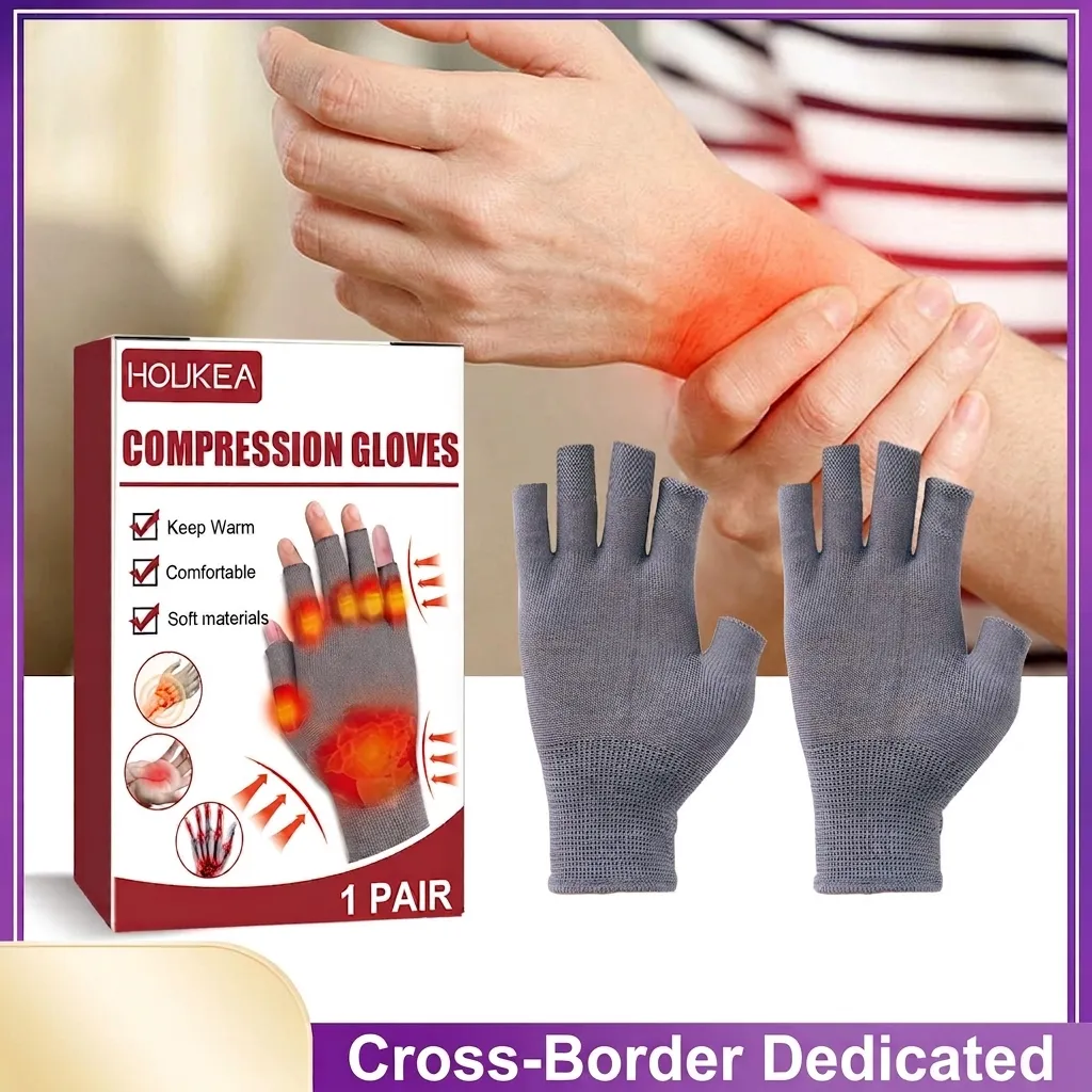 Kompressionshandschuhe Zur Linderung Von Arthritis-Schmerzen Fingerloses Gelenkstütze Handgelenkbandage Für Damen Herren