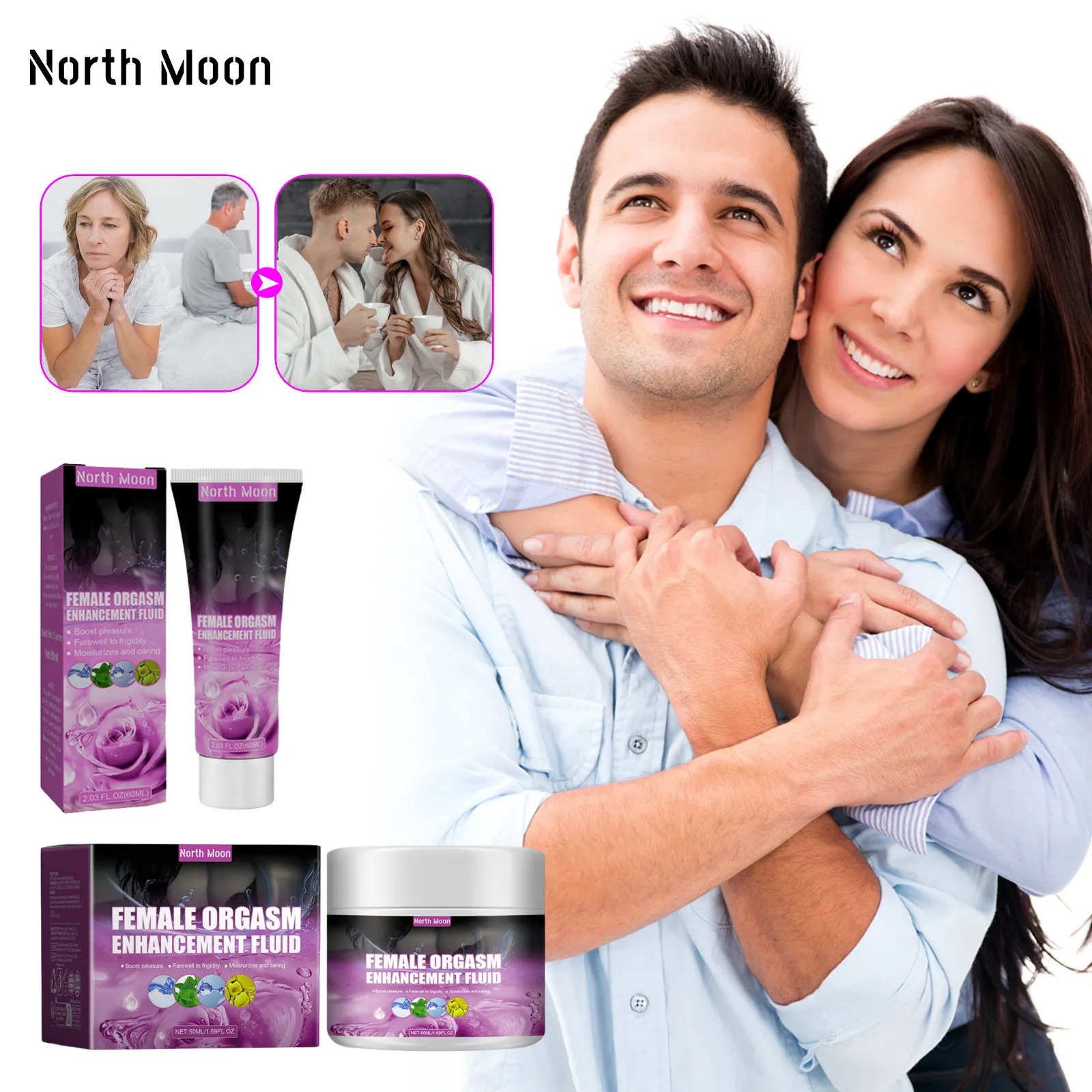North Moon Ensemble de Liquide de Soin Intime pour Femmes Crème de Massage Corporel Hydratante pour le Plaisir et le Raffermissement Soins de la Peau Personnels