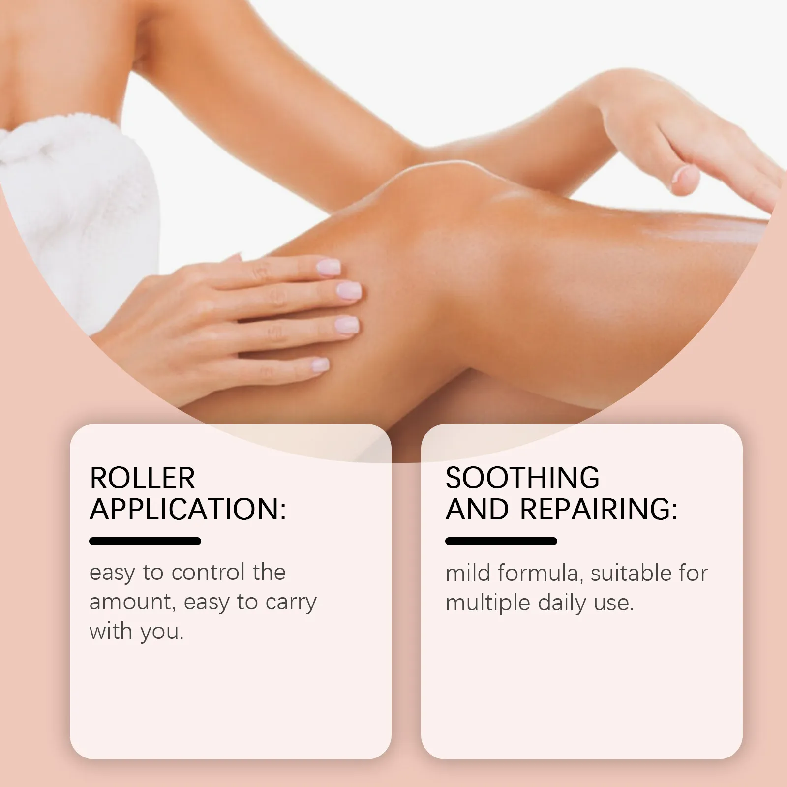 Organic Castor Oil Massage Roller With Rose Quartz Ball Cold Pressed Skin Nourishing Body Oil Portable Moisturizing Treatment
