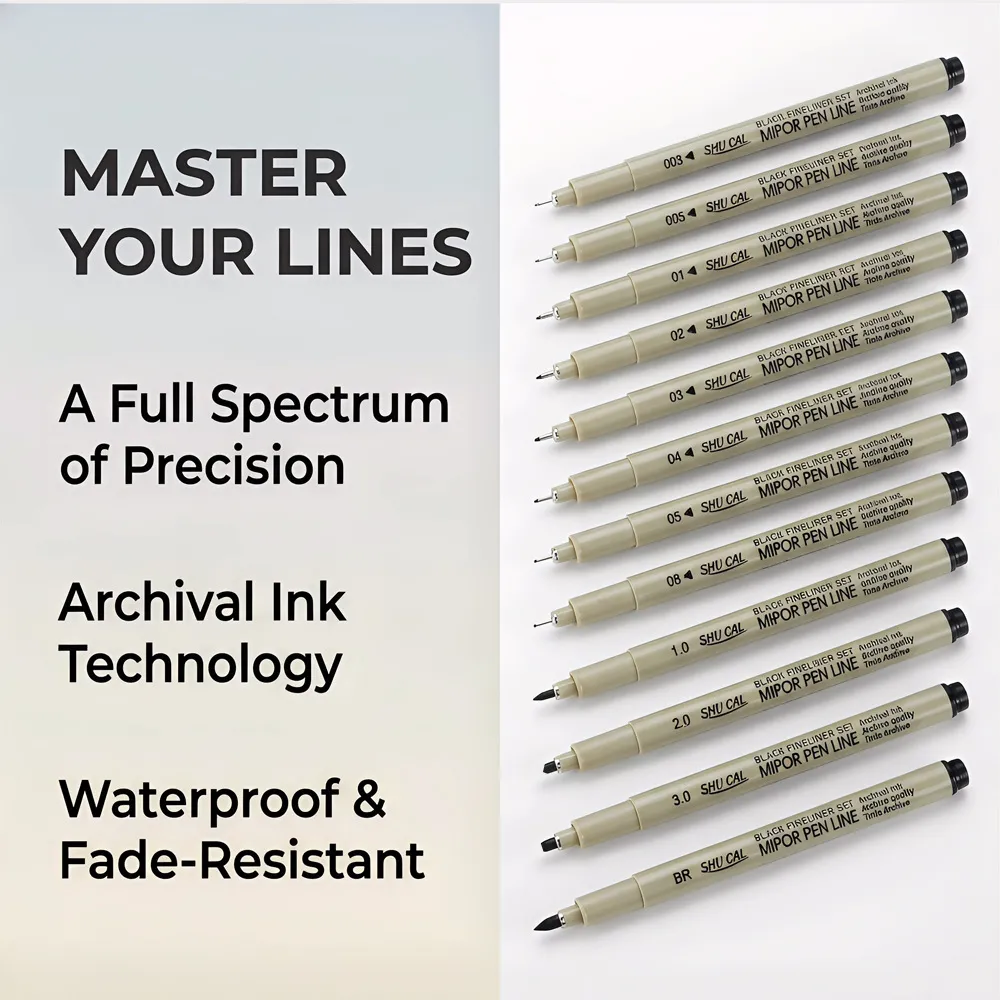 Professional Architectural Technical Pen Drawing Fineliner Ink Pens Waterproof Archival Sketching Art Supplies