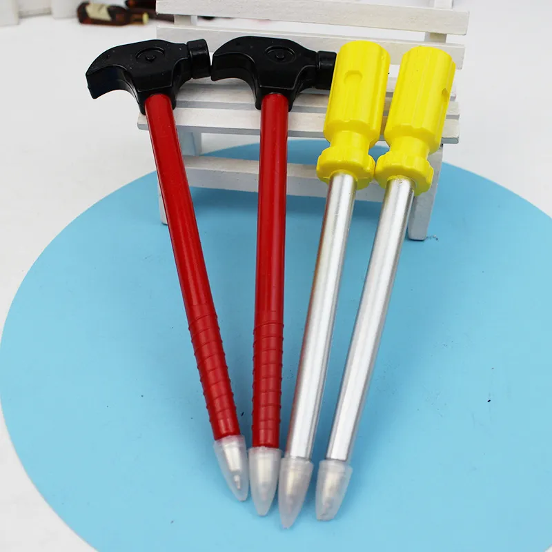 Novelty Tool Shaped Ballpoint Pen Creative Simulation Hammer Screwdriver Plastic Writing Pens For Students Office Stationery Gifts