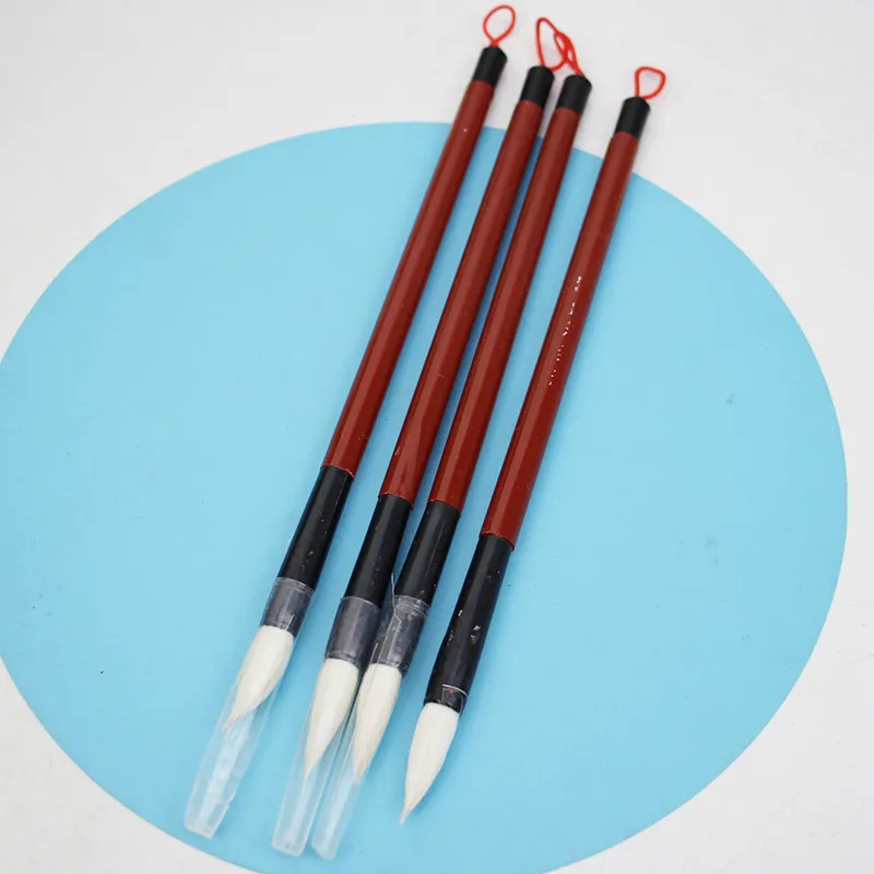 Traditional Chinese Calligraphy Brush Plastic Rod Weasel Hair Soft Writing Brush For Beginners Students Painting Practice Drawing Stationery