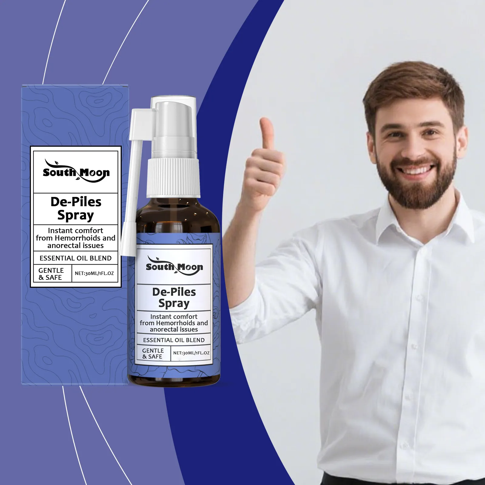 South Moon Spray Apaisant Anal Pour Le Soulagement Des Hémorroïdes Soin Quotidien Nettoyage Personnel Mélange Huiles Essentielles