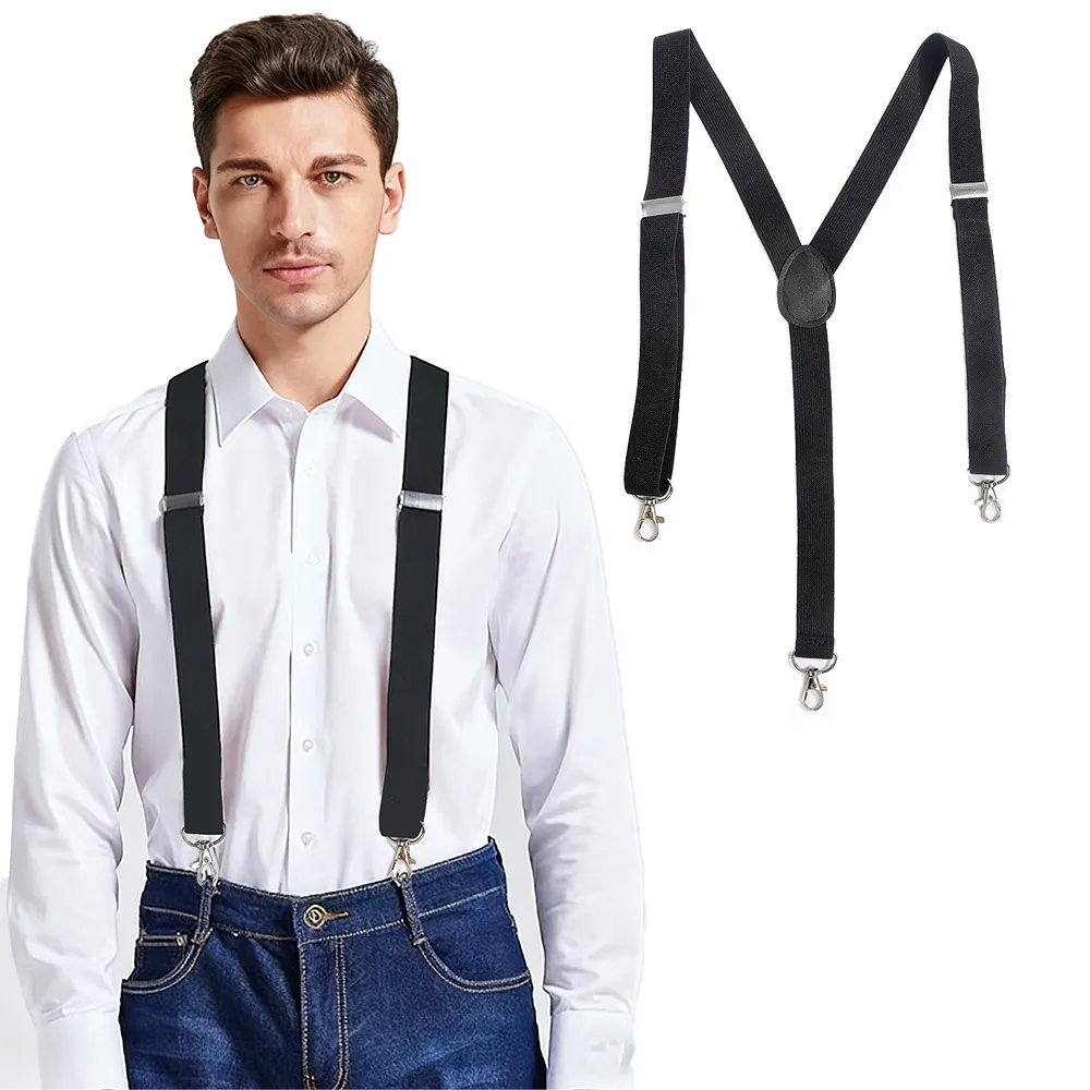 Tirantes Ajustables en Y para Hombre Con Clips Metálicos Fuertes Tirantes Elásticos de Poliéster para Pantalones de Traje Trabajo
