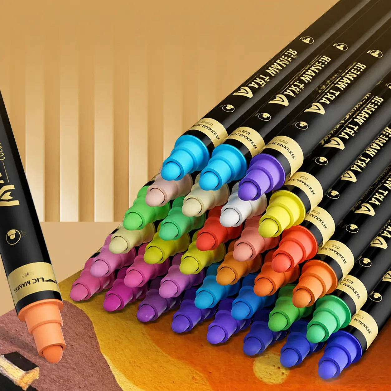 Dual Head Acrylic Paint Markers Set Quick Drying Waterproof Coloring Pens For Kids Art Drawing School Supplies