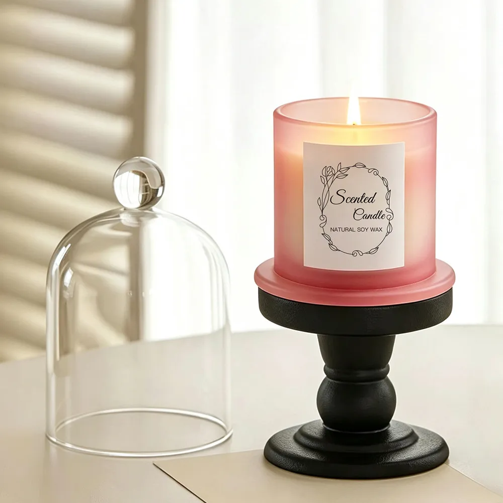Vela Perfumada con Tapa de Vidrio Cera de Soja Natural Caja de Regalo para Boda Cumpleaños Decoración del Hogar Fiesta