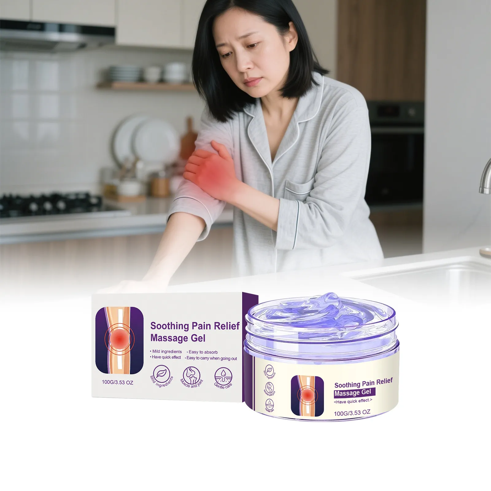 Muscle Joint Soothing Massage Gel Herbal Care Formula For Elbow Knee Body Daily Relaxing External Use