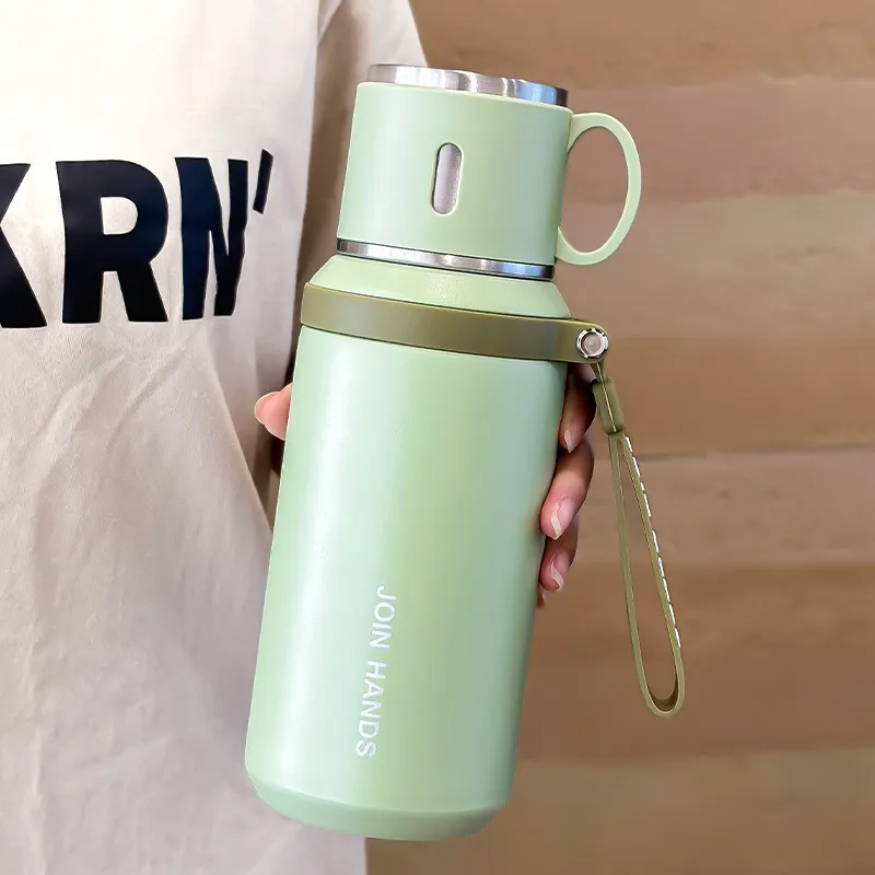 Gran Capacidad Taza Térmica de Acero Inoxidable 316 Termo Portátil Con Infusor de Té Tapa Asa Botella de Agua Aislada