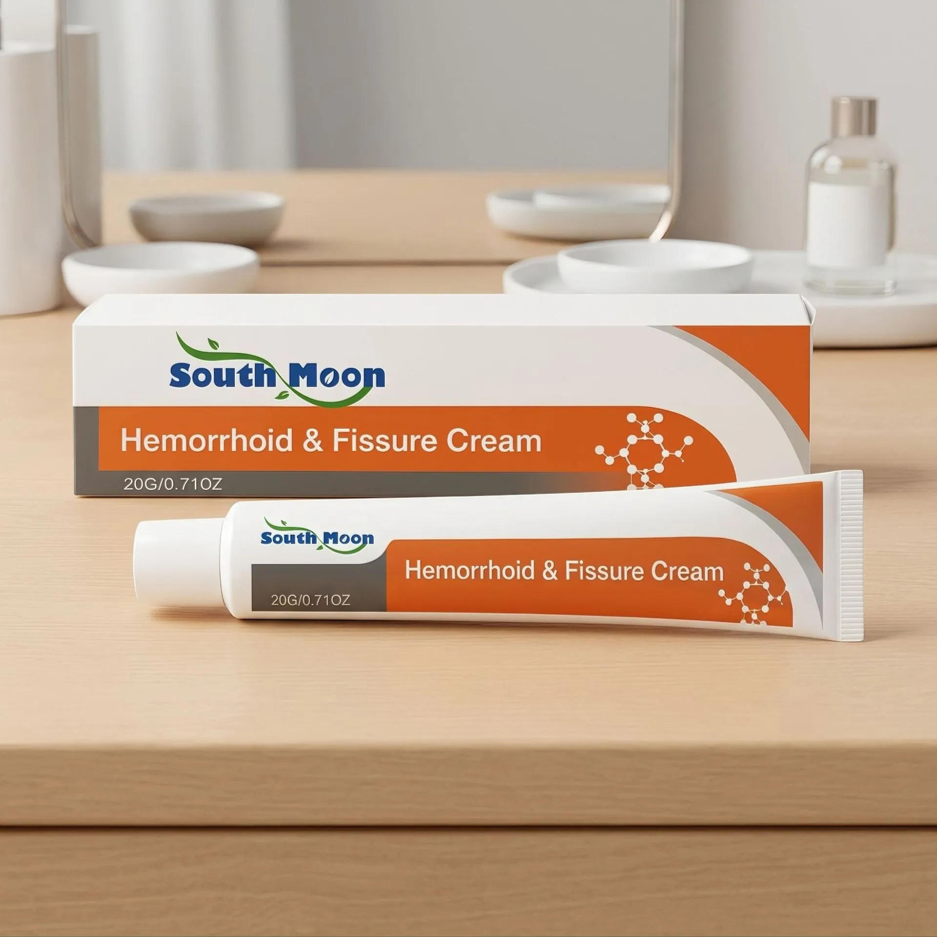 South Moon Crème Pour Hémorroïdes Et Fissures Pommade Apaisante Hydratante À L'extrait De Centella Et Gingembre Formule Douce