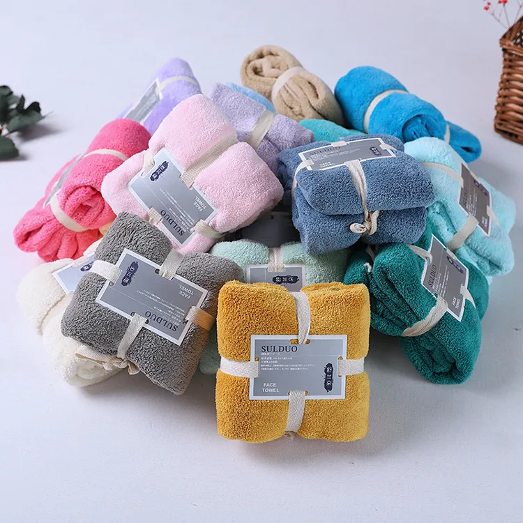 Thickened Coral Velvet Face Towel Soft Absorbent Quick Drying Hand Towel For Bathroom Hotel And Home Daily Use