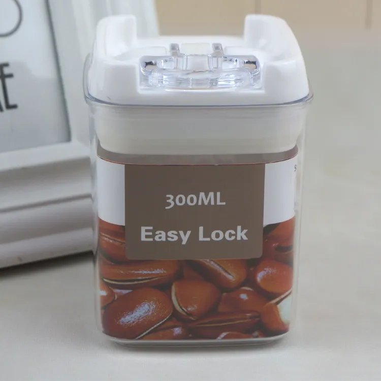 Bocal de Cuisine Scellé en Plastique Transparent Récipient Hermétique avec Couvercle à Verrouillage par Pression Facile