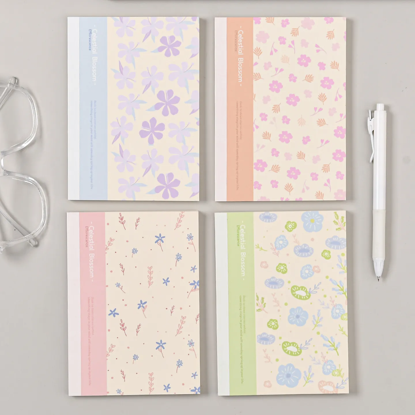 Mooi Gelinieerd Notitieboekje Met Bloemenillustratie Gelijmde Binding Dagboek Schrijfboek Voor Kantoor School Dagelijks Gebruik