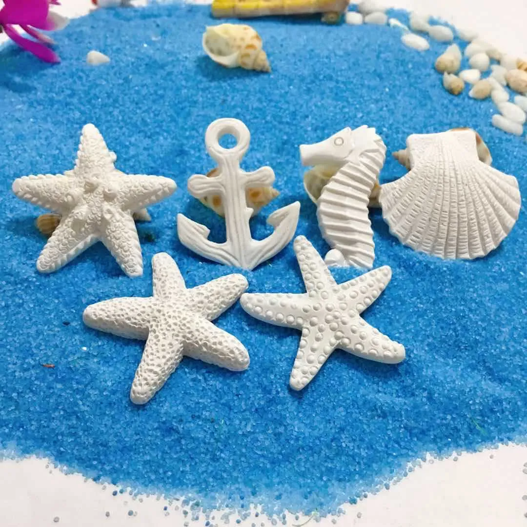 Mini Harz Seestern Seepferdchen Muschel Anker Figuren Simulation Marine Ozean Ornamente Für Aquarium Heimdekor