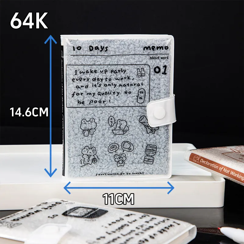 Schattig Pluche Notitieboekje Cartoon PVC Beschermhoes Dagboek Memo Blok Draagbare Student Dagelijks Journaal