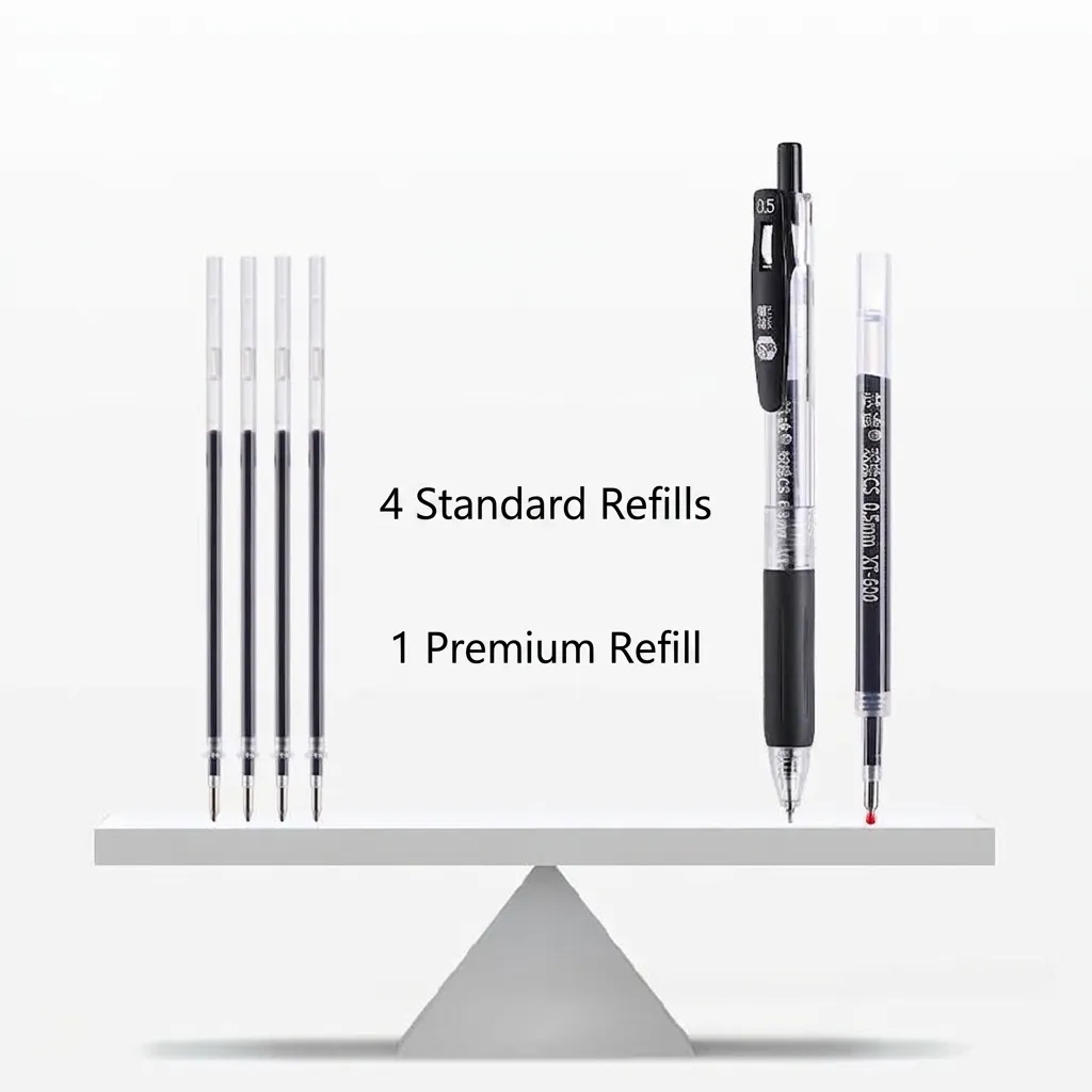 Retractable Black Gel Pen 0.5mm Quick Dry Ink CS Double Bead Tip Smooth Writing Pen For Student Office Stationery School Supplies