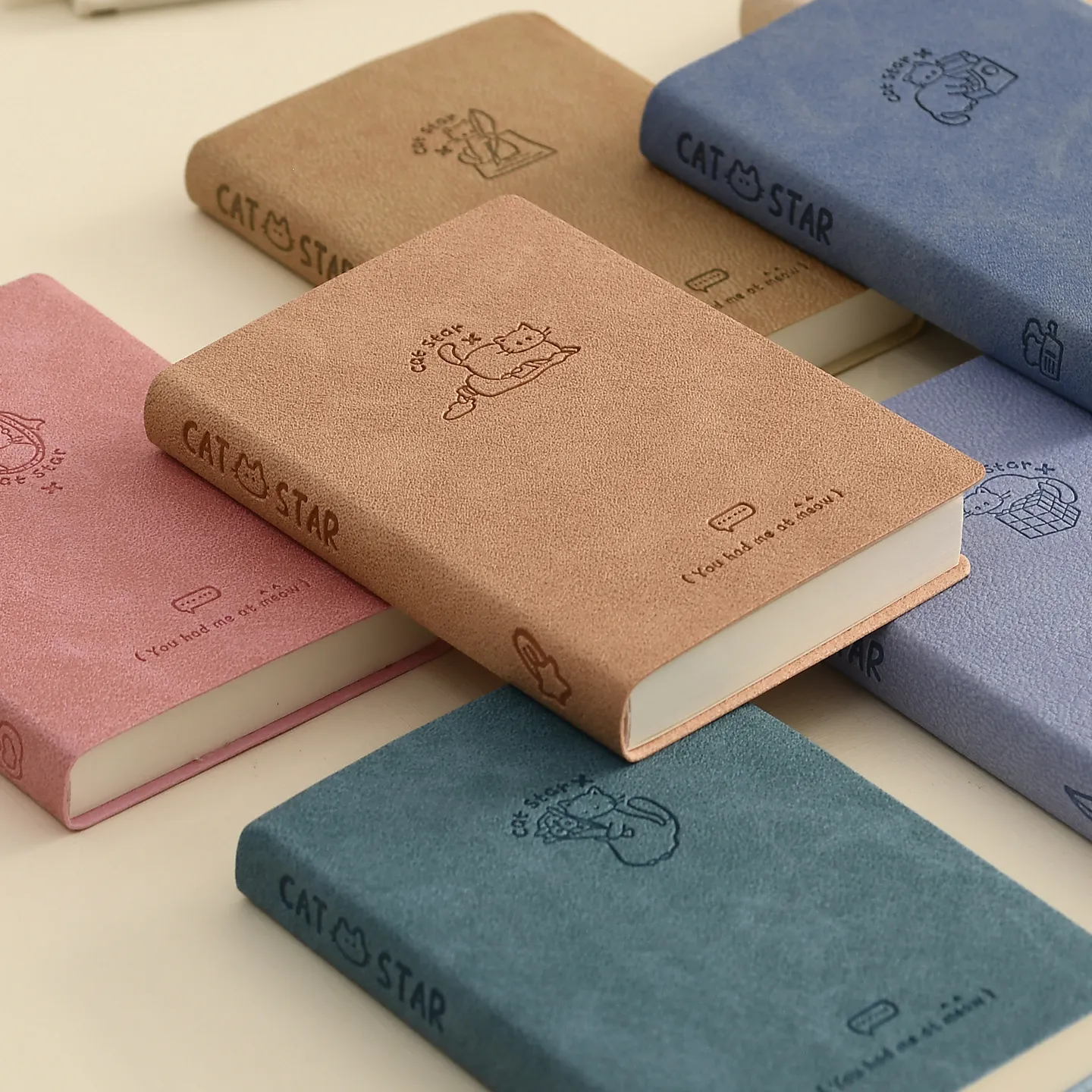 Mini Cuaderno de Bolsillo Lindo Tema Estrella de Gato Diario de Tapa Dura Cuaderno Escritura Diaria Papelería Regalo