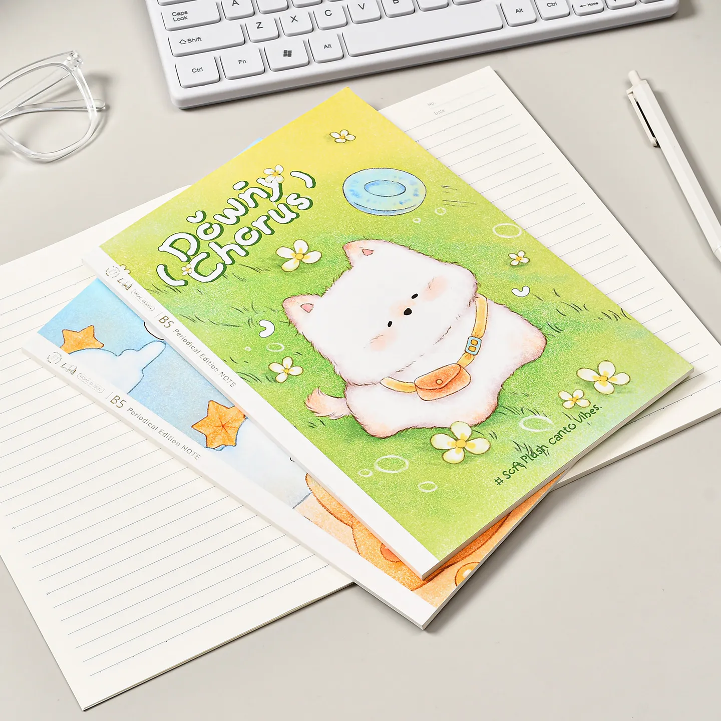Carnet Relié par Fil de Couverture de Chiot Mignon B5 Journal de Papier Ligné pour Étudiants École Bureau Fournitures d'Écriture