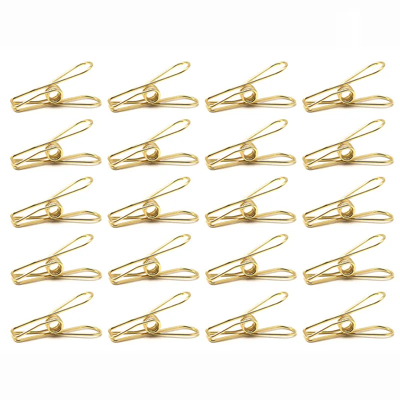 Mini Pinces à Reliure en Métal Or Petits clamps de papier Mignon Clip de Poisson Pour l'Office Classification des Documents Organisation de Fichiers Fournitures Scolaires