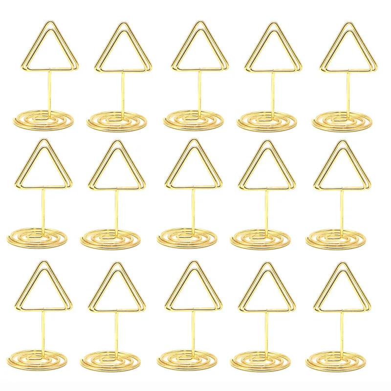 Soporte De Notas De Metal Con Triángulo Creativo Soporte De Fotos De Escritorio Oficina Tarjetero De Negocios Soporte De Notas Adorno De Mesa