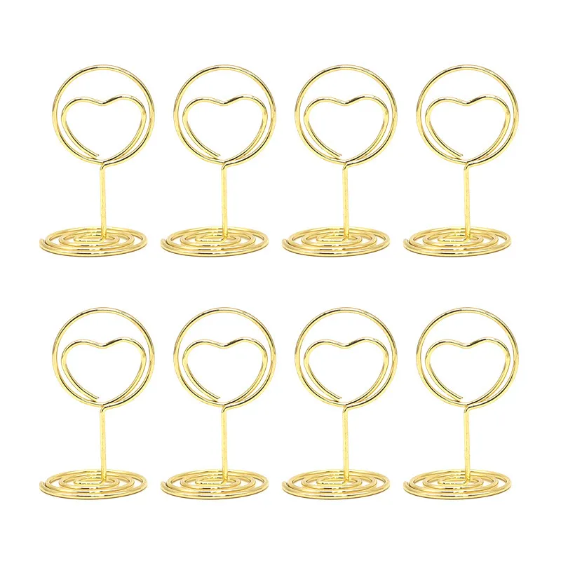 Metall Tischnummernhalter Herzform Gold Kartenhalter Für Hochzeit Party Büro Desktop Bild Memo Clip Foto Ständer