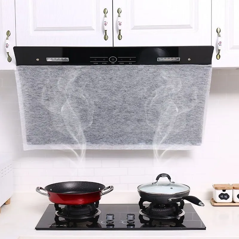 Papier Filtre pour Hotte de Cuisine Autocollant Anti-Huile Tissu Non Tissé Filtre à Graisse Articles de Ménage