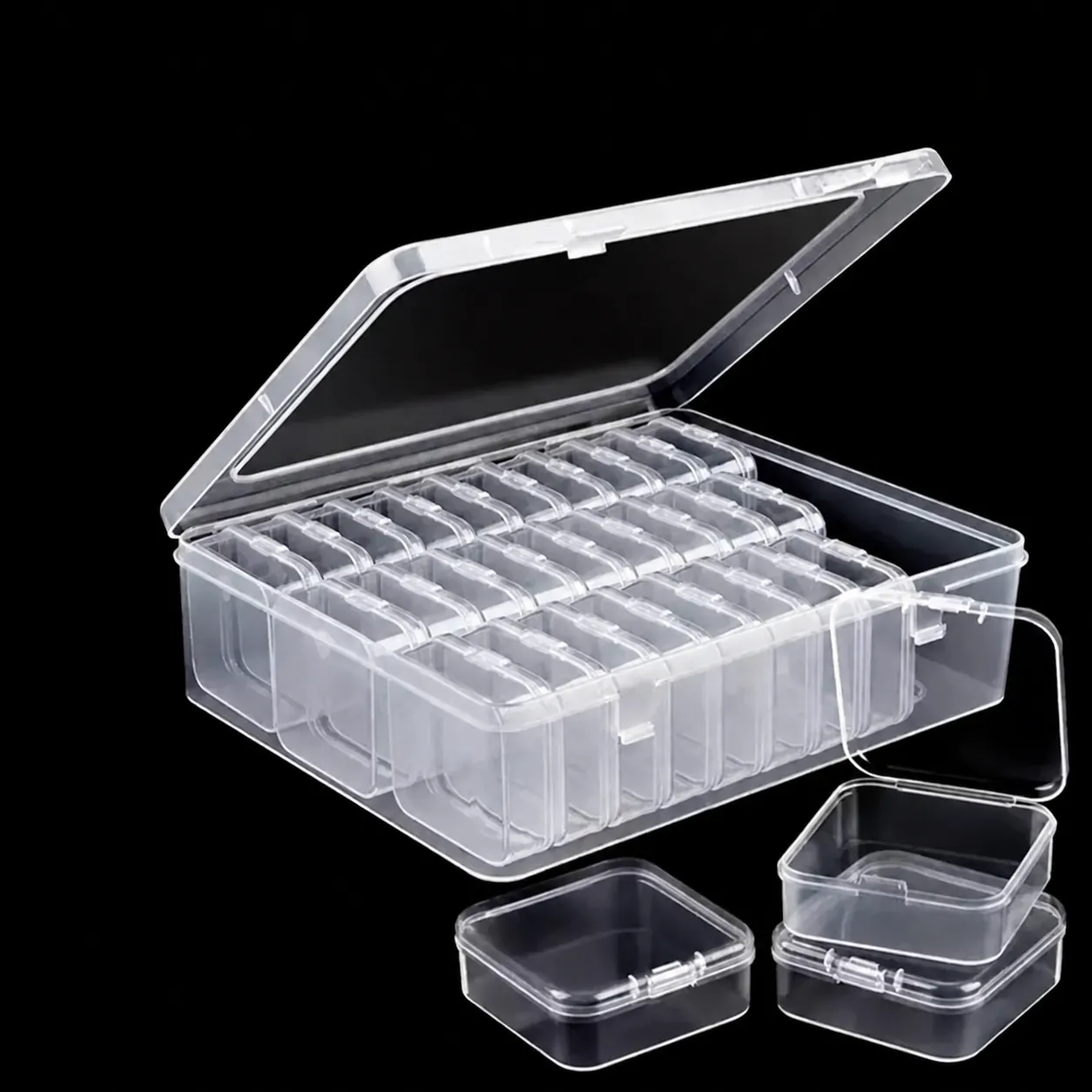 Scatola di Immagazzinaggio in Plastica Trasparente di Grande Capacità Custodia Organizer Trasparente a Più Scomparti per Perline di Gioielli Unghie Artigianato Fai da Te Piccole Parti