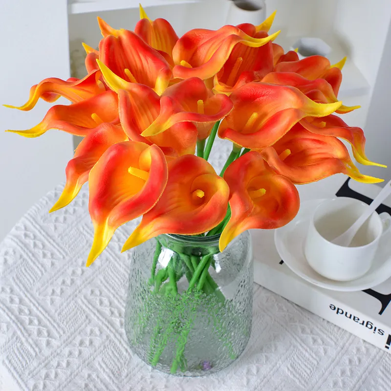 Künstliche PU Mini Cala Einzelner Stiel Falsche Blumen Für Hochzeit Heimtisch Dekoration Fotografie Requisiten