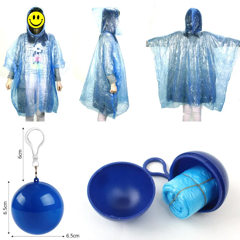 Balle de Imperméable Jetable Portable Poncho de Pluie Imperméable Avec Boîte de Rangement Pour Voyage